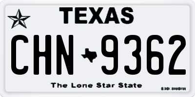 TX license plate CHN9362