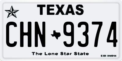 TX license plate CHN9374