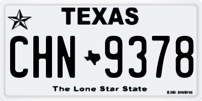 TX license plate CHN9378