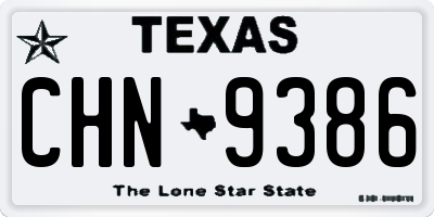TX license plate CHN9386