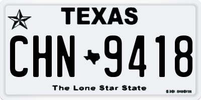 TX license plate CHN9418