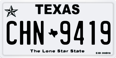 TX license plate CHN9419