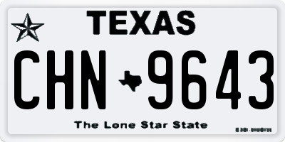 TX license plate CHN9643