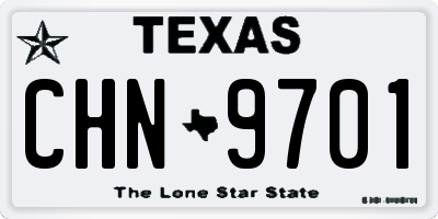 TX license plate CHN9701