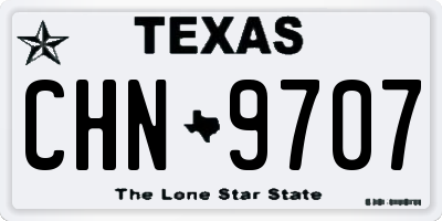 TX license plate CHN9707