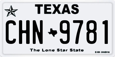 TX license plate CHN9781