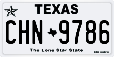 TX license plate CHN9786