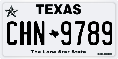 TX license plate CHN9789