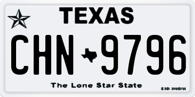 TX license plate CHN9796