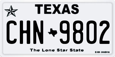 TX license plate CHN9802