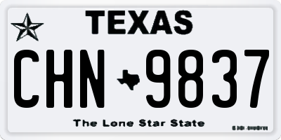 TX license plate CHN9837