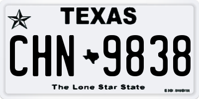 TX license plate CHN9838