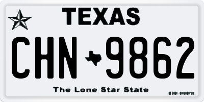 TX license plate CHN9862