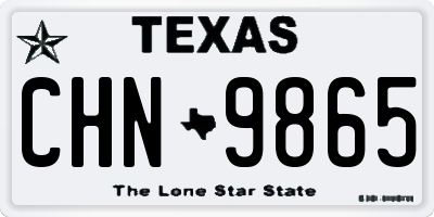 TX license plate CHN9865