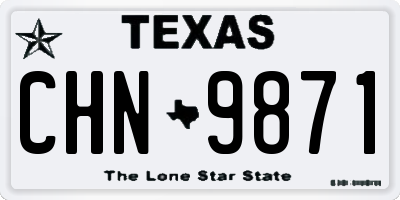 TX license plate CHN9871