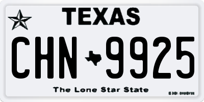 TX license plate CHN9925