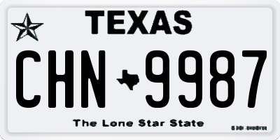 TX license plate CHN9987