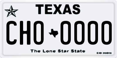 TX license plate CHO0000