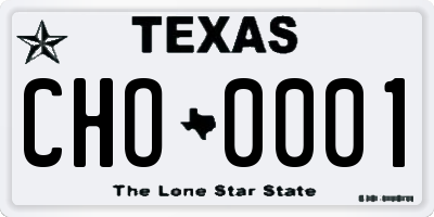 TX license plate CHO0001