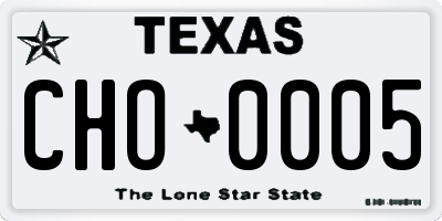 TX license plate CHO0005