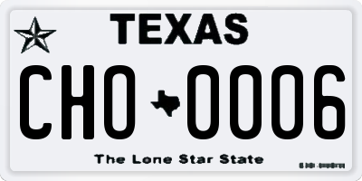 TX license plate CHO0006