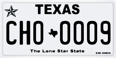 TX license plate CHO0009