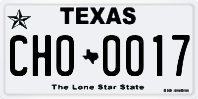 TX license plate CHO0017