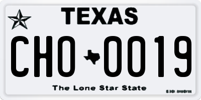 TX license plate CHO0019
