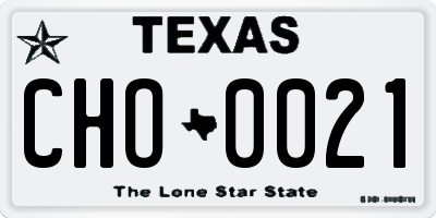 TX license plate CHO0021