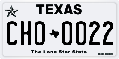 TX license plate CHO0022