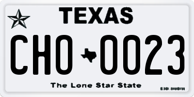 TX license plate CHO0023
