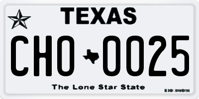 TX license plate CHO0025