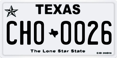 TX license plate CHO0026