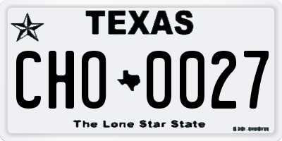 TX license plate CHO0027