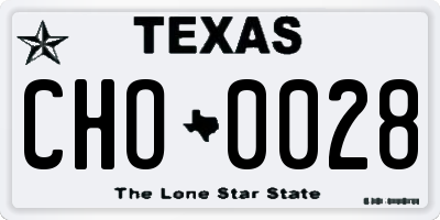 TX license plate CHO0028