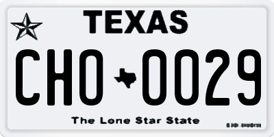 TX license plate CHO0029