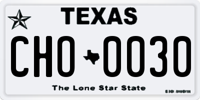 TX license plate CHO0030