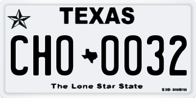 TX license plate CHO0032