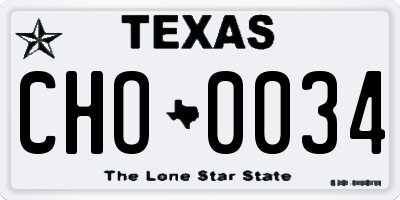 TX license plate CHO0034