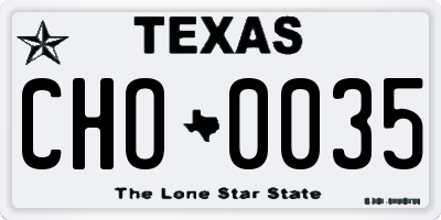 TX license plate CHO0035