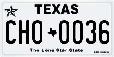 TX license plate CHO0036