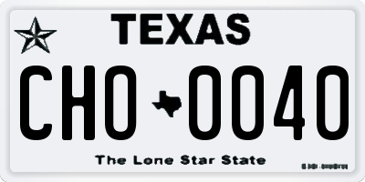 TX license plate CHO0040