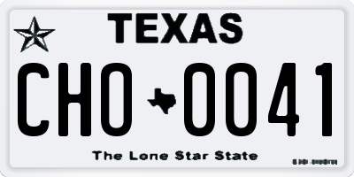 TX license plate CHO0041