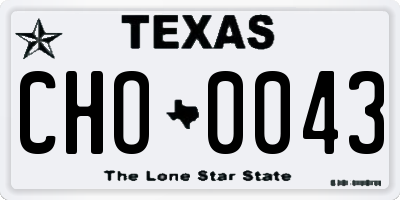 TX license plate CHO0043