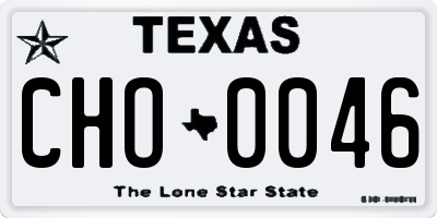 TX license plate CHO0046