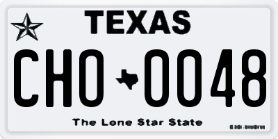 TX license plate CHO0048