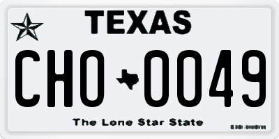 TX license plate CHO0049