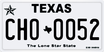 TX license plate CHO0052