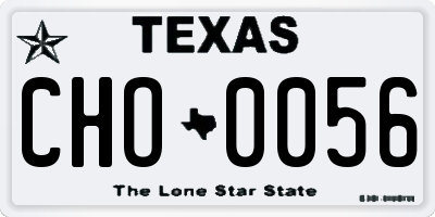 TX license plate CHO0056