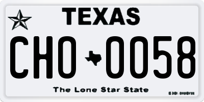 TX license plate CHO0058